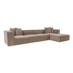 Casa si Gradina - Mobilier - Canapele si coltare - Coltare - Coltar, Hanah Home, cadru lemn de carpen, tapiterie in, cappuccino, 350x190x65 cm - Infinity.ro