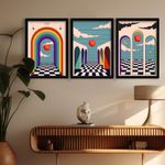 Casa si Gradina - Decoratiuni - Tablouri - Set tablouri decorative, Wallxpert, mdf, multicolor, 38x53 cm, 3 piese - Infinity.ro