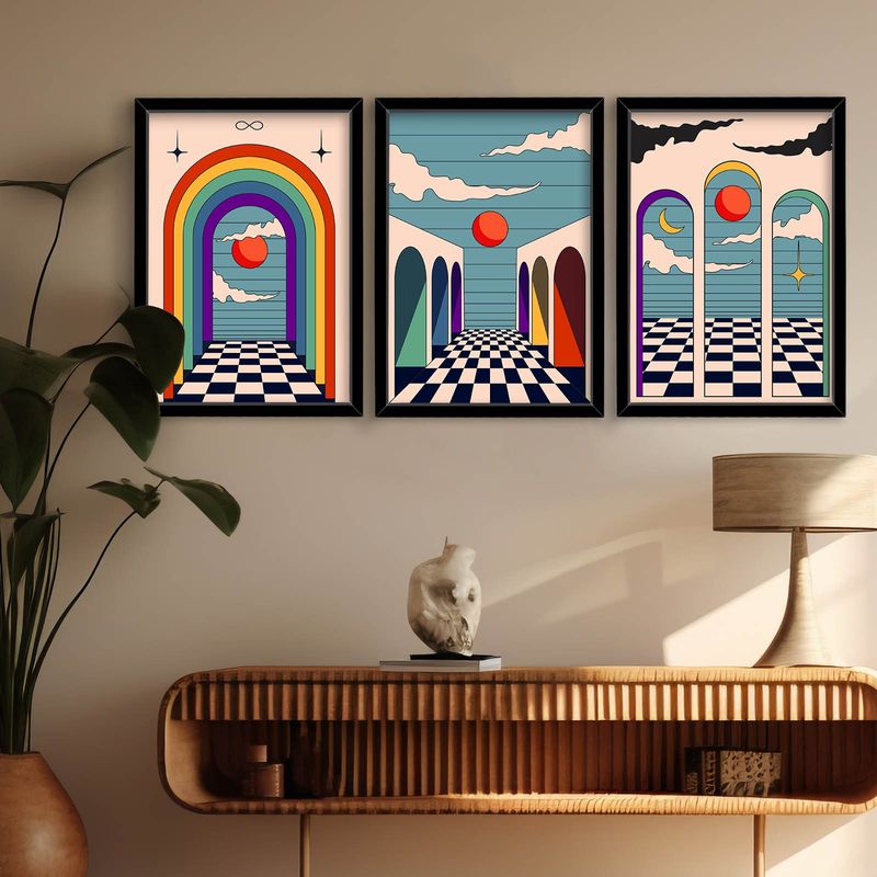 Casa si Gradina - Decoratiuni - Tablouri - Set tablouri decorative, Wallxpert, mdf, multicolor, 38x53 cm, 3 piese - Infinity.ro