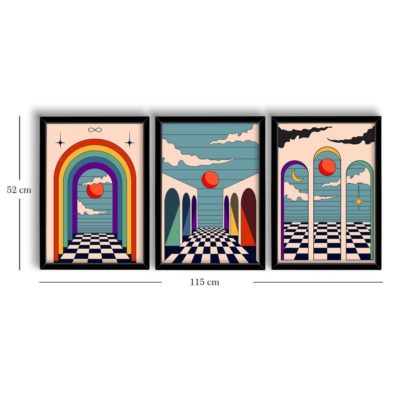 Casa si Gradina - Decoratiuni - Tablouri - Set tablouri decorative, Wallxpert, mdf, multicolor, 38x53 cm, 3 piese - Infinity.ro