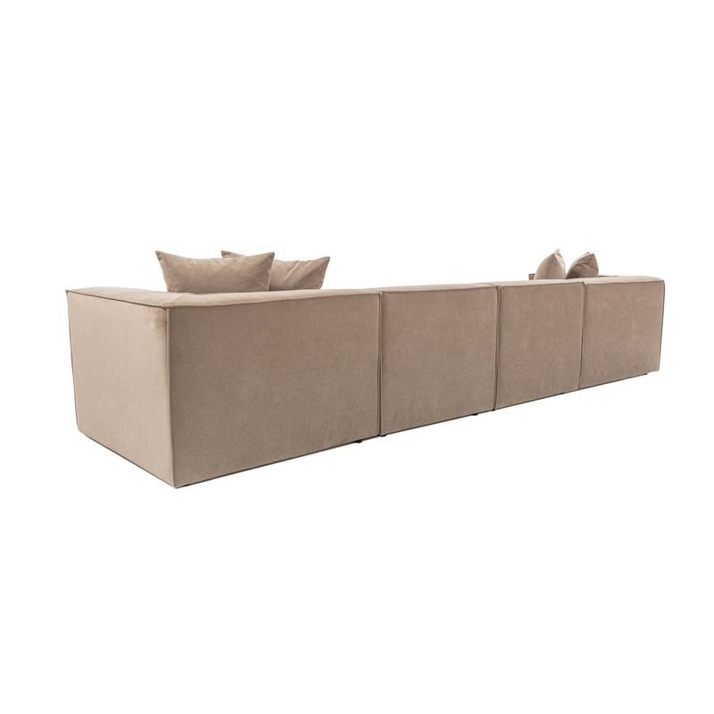 Casa si Gradina - Mobilier - Canapele si coltare - Coltare - Coltar, Hanah Home, cadru lemn de carpen, tapiterie in, cappuccino, 350x190x65 cm - Infinity.ro