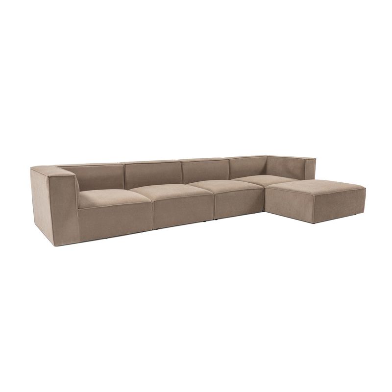 Casa si Gradina - Mobilier - Canapele si coltare - Coltare - Coltar, Hanah Home, cadru lemn de carpen, tapiterie in, cappuccino, 350x190x65 cm - Infinity.ro