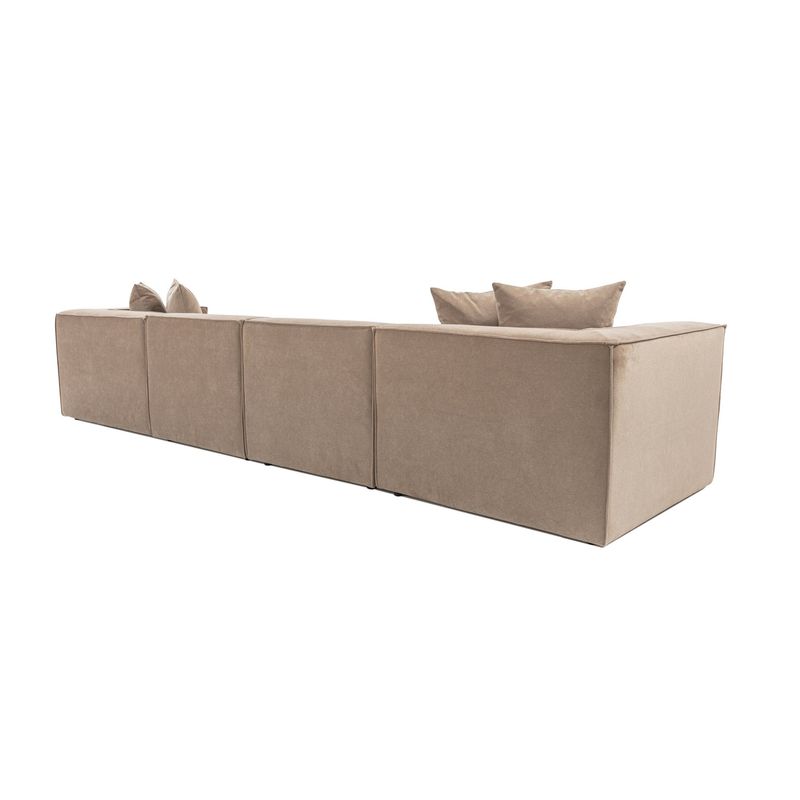 Casa si Gradina - Mobilier - Canapele si coltare - Coltare - Coltar, Hanah Home, cadru lemn de carpen, tapiterie in, cappuccino, 350x190x65 cm - Infinity.ro