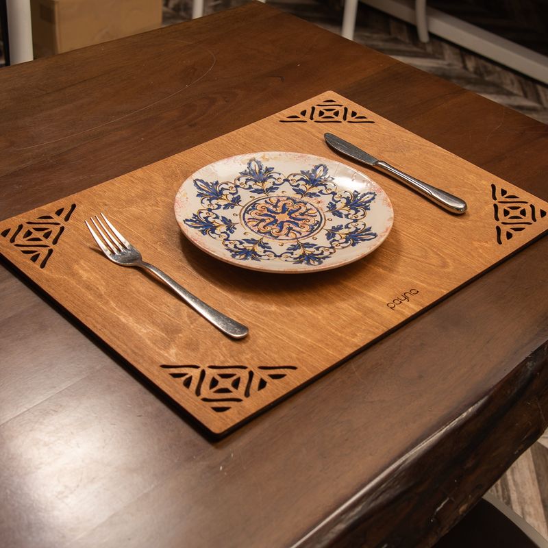 Casa si Gradina - Textile si covoare - Textile bucatarie - Servete si naproane - Set de covorase de masa, Hermia, lemn, nuc, 33x45 cm, 4 bucati, 790PYN1106 - Infinity.ro