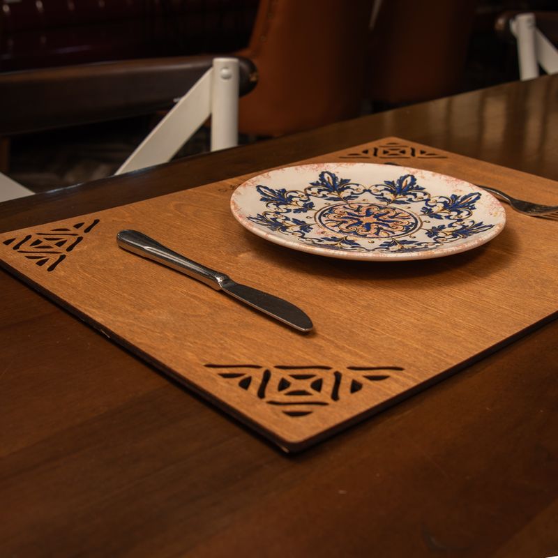 Casa si Gradina - Textile si covoare - Textile bucatarie - Servete si naproane - Set de covorase de masa, Hermia, lemn, nuc, 33x45 cm, 4 bucati, 790PYN1106 - Infinity.ro