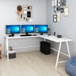 Casa si Gradina - Mobilier - Mese si birouri - Birouri - Birou de studiu, Hanah Home, pal melaminat, alb, 180x76x60 cm - Infinity.ro