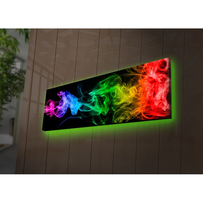 Casa si Gradina - Decoratiuni - Tablouri - Tablou canvas decorativ cu led, Wallxpert, panza suede, multicolor, 30x90 cm - Infinity.ro