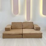 Casa si Gradina - Mobilier - Canapele si coltare - Canapele - Canapea extensibila 2 locuri, Hanah Home, 100% poliester, camel, 140x70x46 cm - Infinity.ro