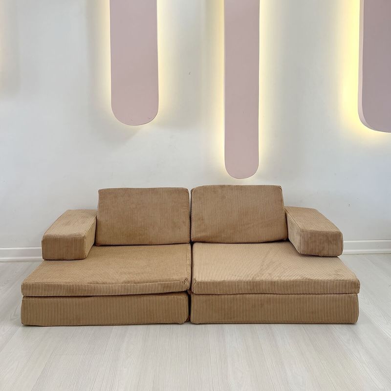 Casa si Gradina - Mobilier - Canapele si coltare - Canapele - Canapea extensibila 2 locuri, Hanah Home, 100% poliester, camel, 140x70x46 cm - Infinity.ro