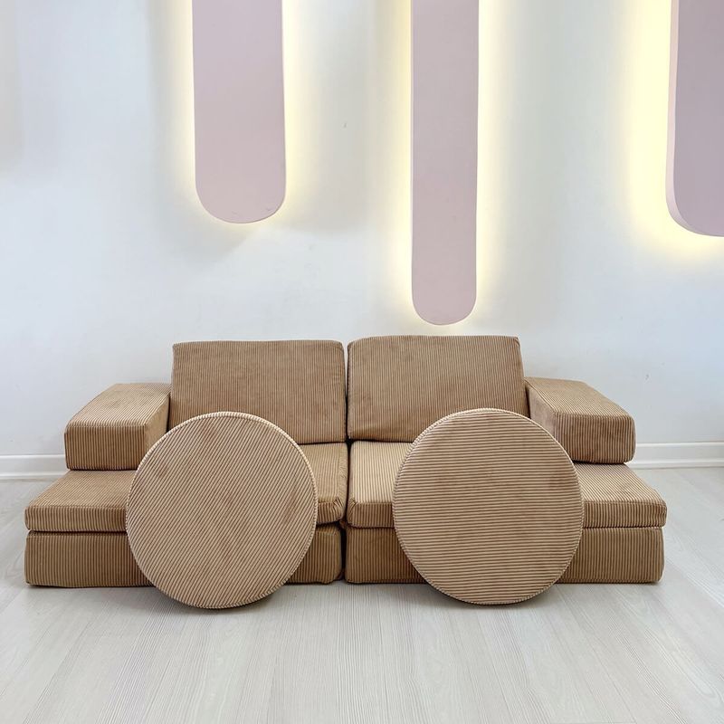 Casa si Gradina - Mobilier - Canapele si coltare - Canapele - Canapea extensibila 2 locuri, Hanah Home, 100% poliester, camel, 140x70x46 cm - Infinity.ro