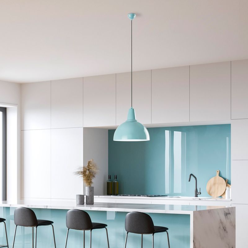 Casa si Gradina - Corpuri si surse de iluminat - Lustre si pendule - Candelabru, Opviq, metal, turcoaz, diametru 30 cm, inaltime reglabila 32-121 cm - Infinity.ro