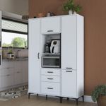 Casa si Gradina - Mobilier - Comode si corpuri - Corpuri bucatarie - Dulap multifunctional, Hanah Home, pal melaminat, alb, 130x40x198.6 cm - Infinity.ro