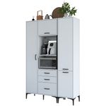 Casa si Gradina - Mobilier - Comode si corpuri - Corpuri bucatarie - Dulap multifunctional, Hanah Home, pal melaminat, alb, 130x40x198.6 cm - Infinity.ro