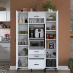 Casa si Gradina - Mobilier - Comode si corpuri - Corpuri bucatarie - Dulap multifunctional, Hanah Home, pal melaminat, alb, 130x40x198.6 cm - Infinity.ro