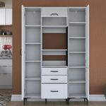 Casa si Gradina - Mobilier - Comode si corpuri - Corpuri bucatarie - Dulap multifunctional, Hanah Home, pal melaminat, alb, 130x40x198.6 cm - Infinity.ro