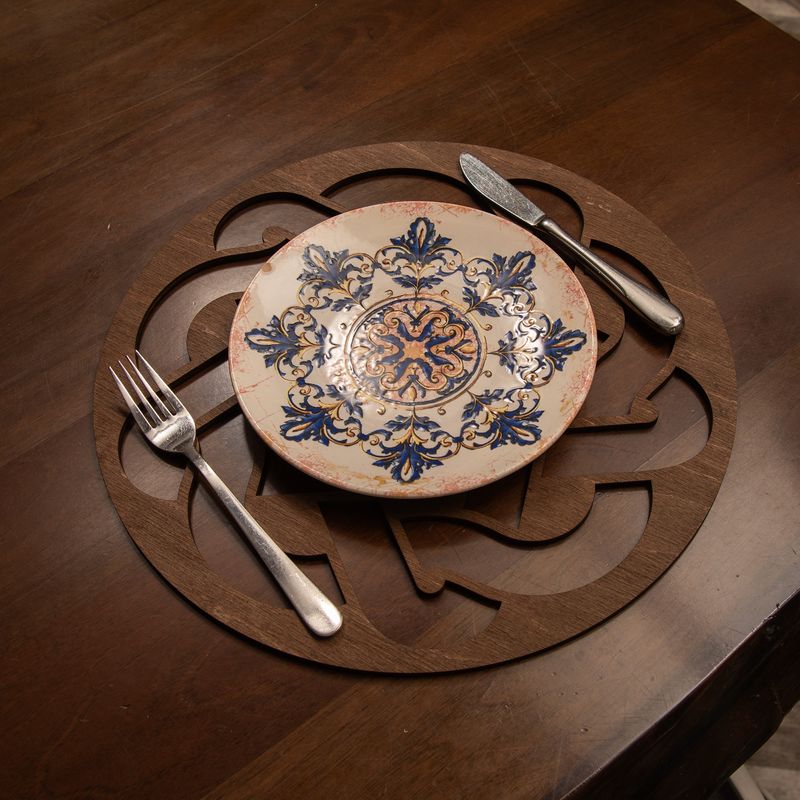 Casa si Gradina - Textile si covoare - Textile bucatarie - Servete si naproane - Set covorase de masa, Hermia, lemn, wenge, 36x36 cm, 6 bucati, 790PYN1150 - Infinity.ro