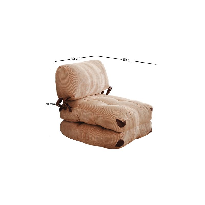 Casa si Gradina - Mobilier - Canapele si coltare - Canapele - Canapea extensibila 1 loc, Hanah Home, catifea, camel, 80x70x60 cm - Infinity.ro