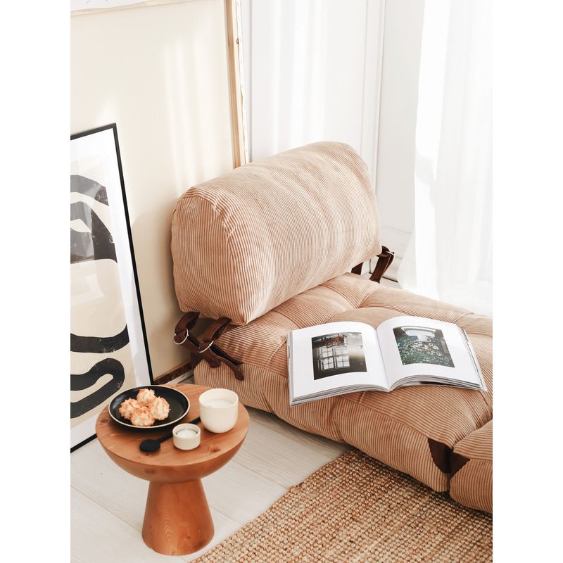 Casa si Gradina - Mobilier - Canapele si coltare - Canapele - Canapea extensibila 1 loc, Hanah Home, catifea, camel, 80x70x60 cm - Infinity.ro
