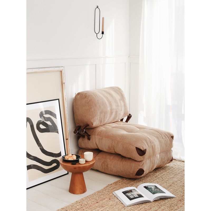 Casa si Gradina - Mobilier - Canapele si coltare - Canapele - Canapea extensibila 1 loc, Hanah Home, catifea, camel, 80x70x60 cm - Infinity.ro