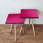 Casa si Gradina - Mobilier - Mese si birouri - Masute de cafea - Set mese de cafea nesting, Hanah Home, mdf, fucsia, 35x47x35 cm, set 2 piese - Infinity.ro