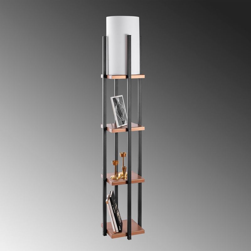 Casa si Gradina - Corpuri si surse de iluminat - Veioze si lampi - Lampadare - Lampadar, Opviq, metal, negru cupru, 25x25x130 cm, 211LMP1103 - Infinity.ro