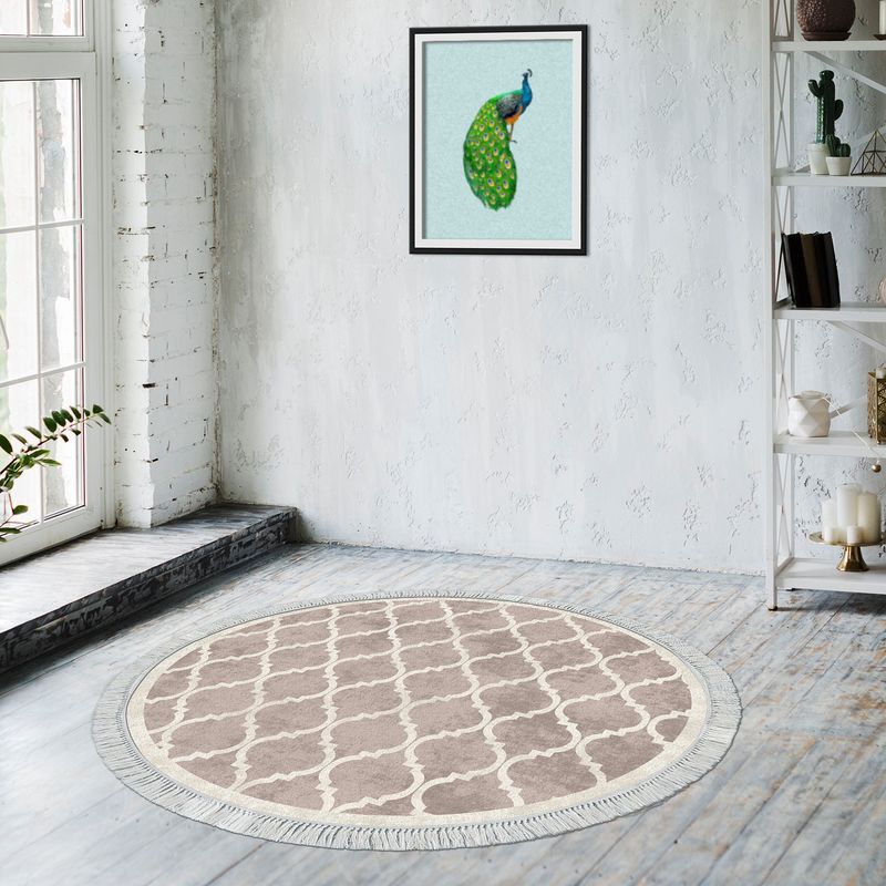 Casa si Gradina - Textile si covoare - Covoare - Covoare casa - Covor, Conceptum Hypnose, crem maro, 180x180 cm, 100% poliester, antiderapant - Infinity.ro
