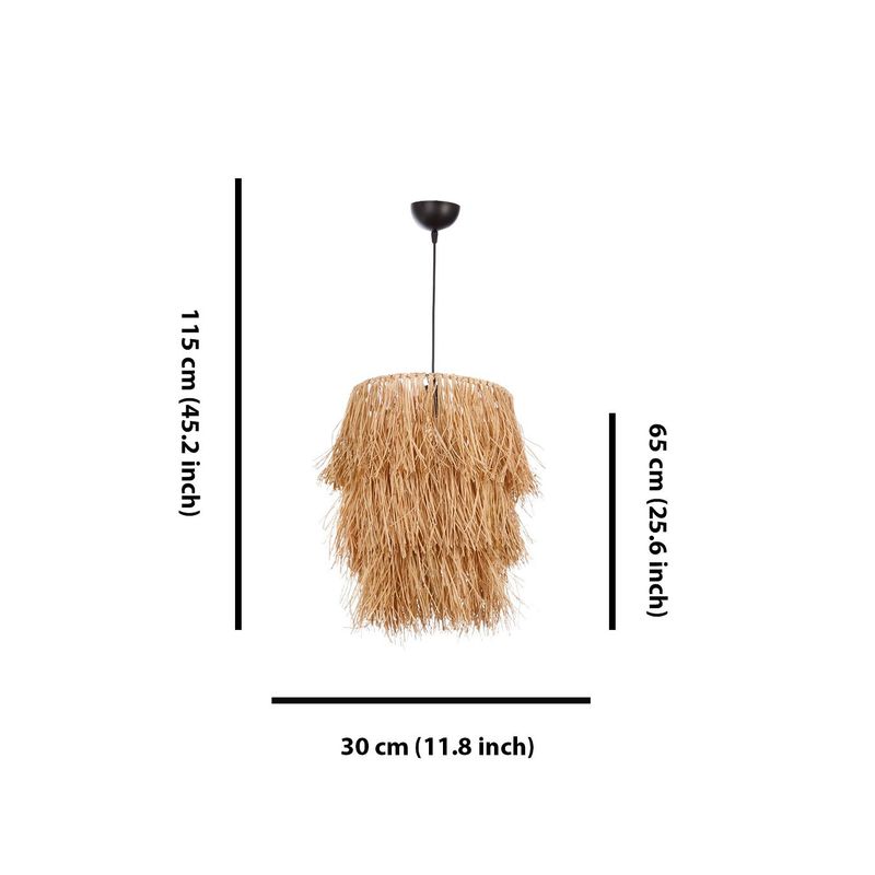 Casa si Gradina - Corpuri si surse de iluminat - Lustre si pendule - Candelabru, Opviq, metal si rafie, natural, 30x20x115 cm - Infinity.ro