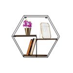 Casa si Gradina - Mobilier - Biblioteci si rafturi - Rafturi - Raft de perete, Hanah Home, lemn molid, negru nuc, 60x53x15 cm - Infinity.ro