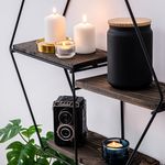 Casa si Gradina - Mobilier - Biblioteci si rafturi - Rafturi - Raft de perete, Hanah Home, lemn molid, negru nuc, 60x53x15 cm - Infinity.ro