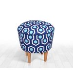 Casa si Gradina - Mobilier - Scaune si fotolii - Tabureti - Taburet, Atelier Del Sofa, 100% microfibra, albastru si alb, 42x42x42 cm, 209FLF1274 - Infinity.ro