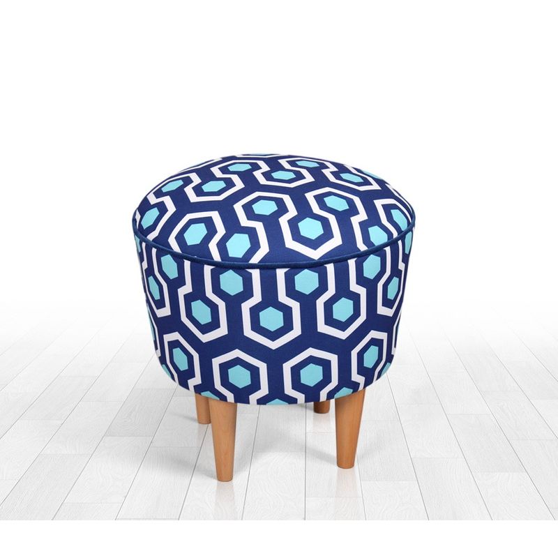 Casa si Gradina - Mobilier - Scaune si fotolii - Tabureti - Taburet, Atelier Del Sofa, 100% microfibra, albastru si alb, 42x42x42 cm, 209FLF1274 - Infinity.ro