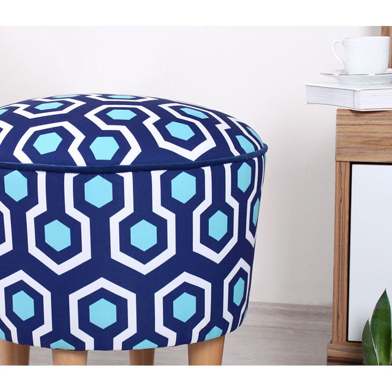 Casa si Gradina - Mobilier - Scaune si fotolii - Tabureti - Taburet, Atelier Del Sofa, 100% microfibra, albastru si alb, 42x42x42 cm, 209FLF1274 - Infinity.ro