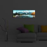 Casa si Gradina - Decoratiuni - Tablouri - Tablou canvas decorativ cu led, Wallxpert, multicolor, 30x90 cm, panza piele de caprioara, rama lemn, 254LED1212 - Infinity.ro