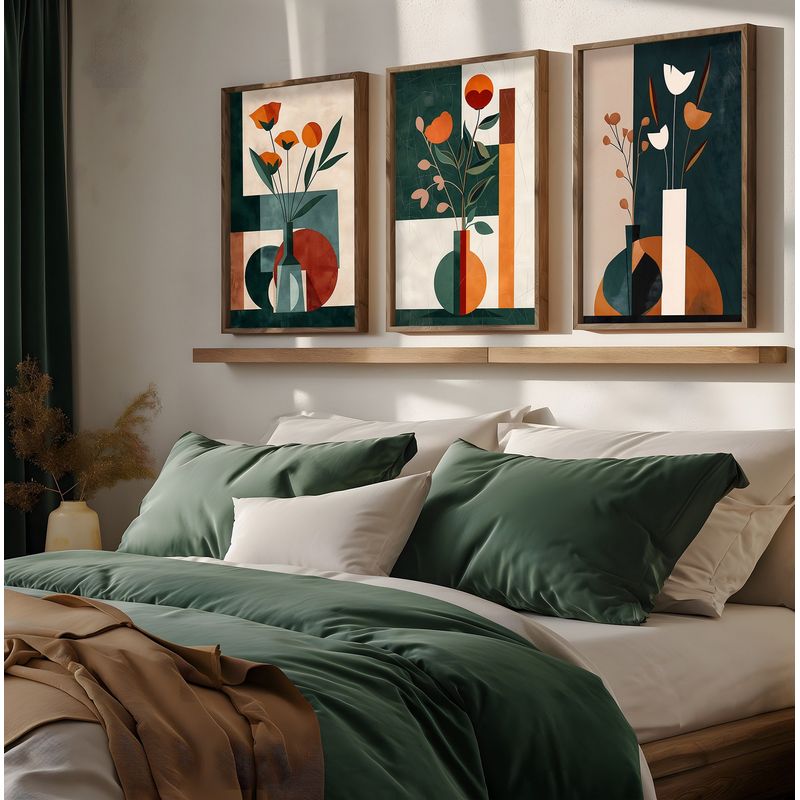 Casa si Gradina - Decoratiuni - Tablouri - Tablou decorativ cu rama, Wallxpert, mdf, multicolor, 50x70x3.5 cm, set 3 bucati - Infinity.ro