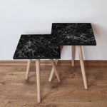 Casa si Gradina - Mobilier - Mese si birouri - Masute de cafea - Set masute de cafea, Hanah Home, mdf, alb negru, 35x35x47 cm - Infinity.ro