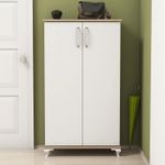 Casa si Gradina - Mobilier - Dulapuri si sifoniere - Dulapuri pantofi - Dulap pantofi, Hanah Home, pal melaminat, nuc si alb, 72x32,5x120 cm - Infinity.ro