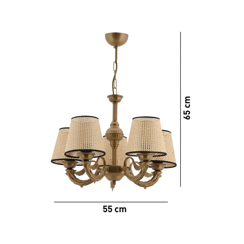 Casa si Gradina - Corpuri si surse de iluminat - Lustre si pendule - Lustra, Opviq, metal, negru auriu crem, 65 cm - Infinity.ro