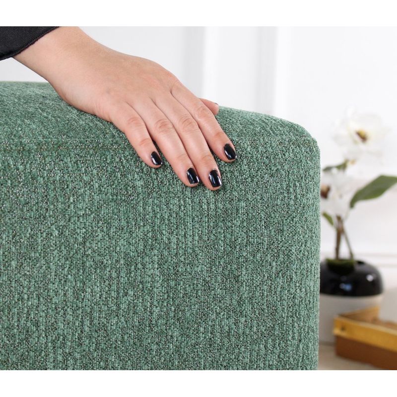 Casa si Gradina - Mobilier - Scaune si fotolii - Tabureti - Taburet, Atelier Del Sofa, bumbac si in, verde, 45x45x45 cm, 209FLF1397 - Infinity.ro