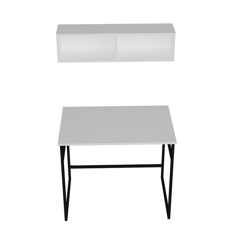 Casa si Gradina - Mobilier - Mese si birouri - Birouri - Birou de studiu, Hanah Home, pal melaminat, alb negru, 90x60x75 cm - Infinity.ro