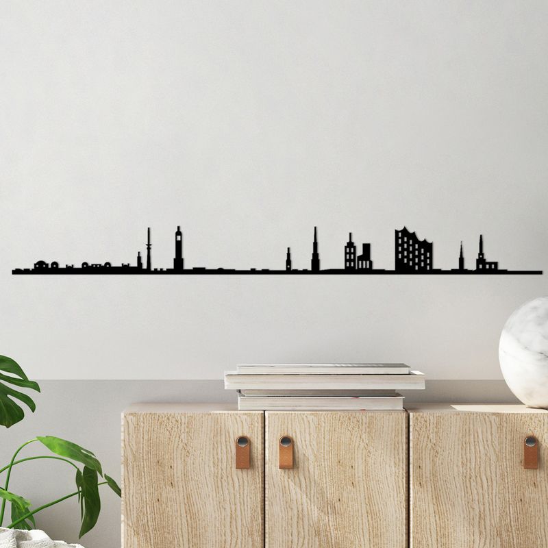 Casa si Gradina - Decoratiuni - Stickere decorative - Accesoriu decorativ de perete, Wallxpert, metal, negru, 120x0.15x11 cm - Infinity.ro