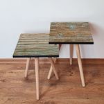 Casa si Gradina - Mobilier - Mese si birouri - Masute de cafea - Set masute de cafea, Hanah Home, mdf, verde maro, 35x47x35 cm, 35x42x35 cm - Infinity.ro
