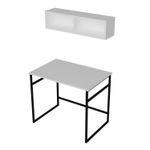 Casa si Gradina - Mobilier - Mese si birouri - Birouri - Birou de studiu, Hanah Home, pal melaminat, alb negru, 90x60x75 cm - Infinity.ro