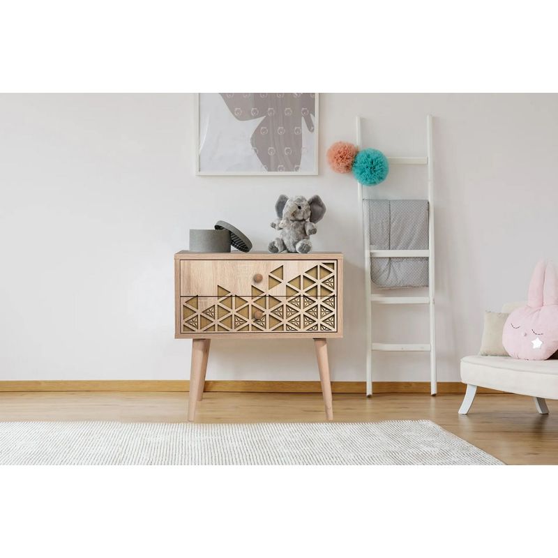 Casa si Gradina - Mobilier - Comode si corpuri - Noptiere - Noptiera, Hanah Home, pal melaminat, stejar sonoma, 60x40x61 cm, 863SPH3502 - Infinity.ro