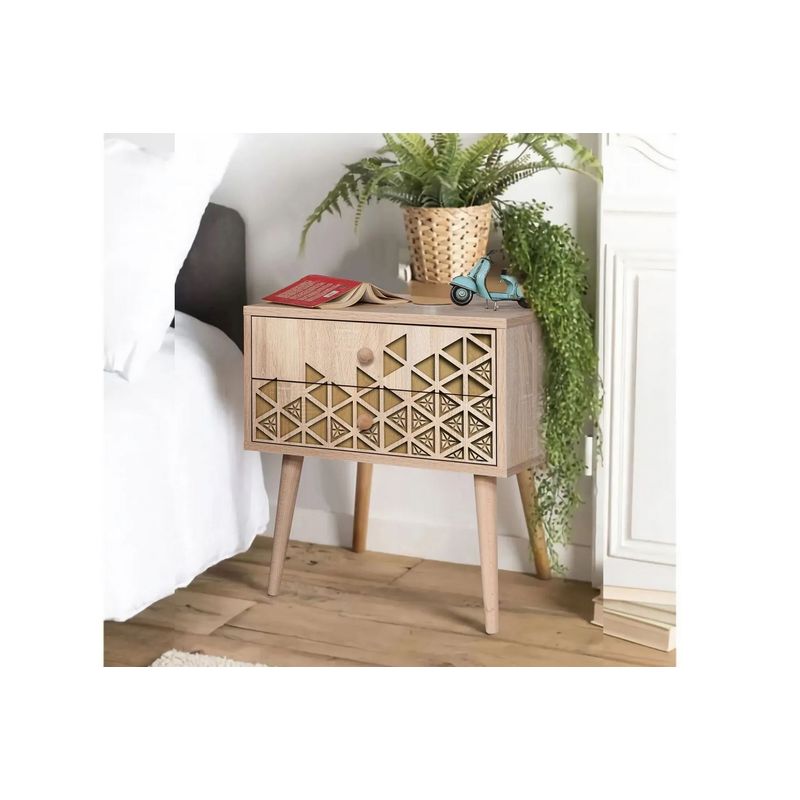 Casa si Gradina - Mobilier - Comode si corpuri - Noptiere - Noptiera, Hanah Home, pal melaminat, stejar sonoma, 60x40x61 cm, 863SPH3502 - Infinity.ro