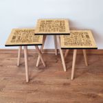 Casa si Gradina - Mobilier - Mese si birouri - Masute de cafea - Set masute de cafea, Hanah Home, mdf, camel maro, 35x35x52 cm, 481LNA2770 - Infinity.ro