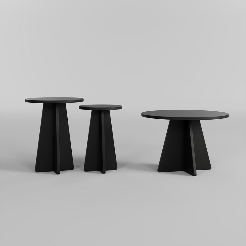 Casa si Gradina - Mobilier - Mese si birouri - Masute de cafea - Set masute de cafea, Hanah Home, pal melaminat, negru, 40x40x50 cm, 30x30x45 cm - Infinity.ro