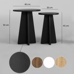 Casa si Gradina - Mobilier - Mese si birouri - Masute de cafea - Set masute de cafea, Hanah Home, pal melaminat, negru, 40x40x50 cm, 30x30x45 cm - Infinity.ro