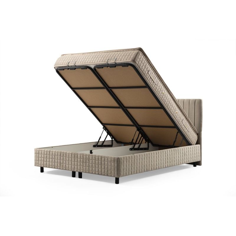 Casa si Gradina - Mobilier - Seturi de mobilier - Seturi dormitor - Set dormitor, Hanah Home, panou aglomerat cu melamina, maro, 140x200 cm, 771MND1197 - Infinity.ro