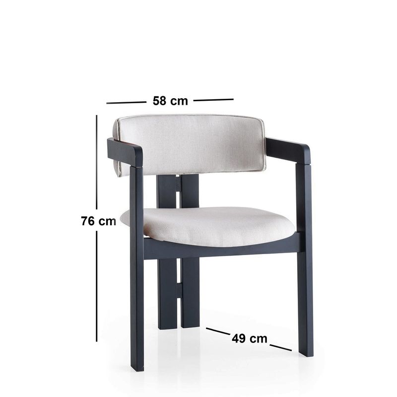 Casa si Gradina - Mobilier - Scaune si fotolii - Fotolii - Fotoliu, Hanah Home, lemn, crem si negru, 58x49x76 cm - Infinity.ro