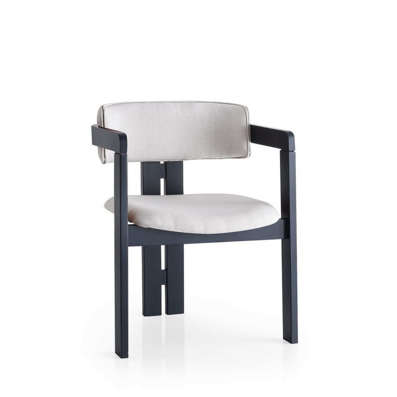 Casa si Gradina - Mobilier - Scaune si fotolii - Fotolii - Fotoliu, Hanah Home, lemn, crem si negru, 58x49x76 cm - Infinity.ro